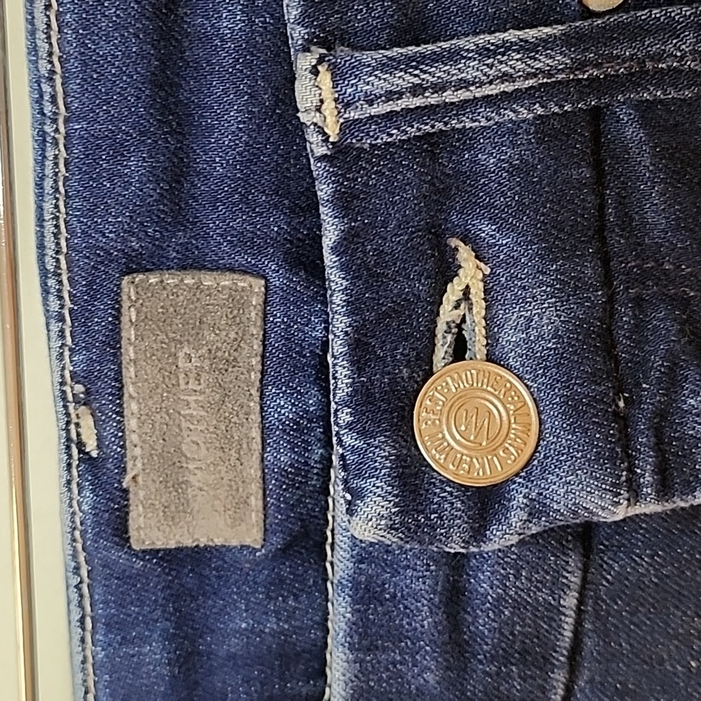 Mother Waisted Looker Ankle Fray Tongue in Chic Meduim Wash Blue Sz 24 - Picture 8 of 16